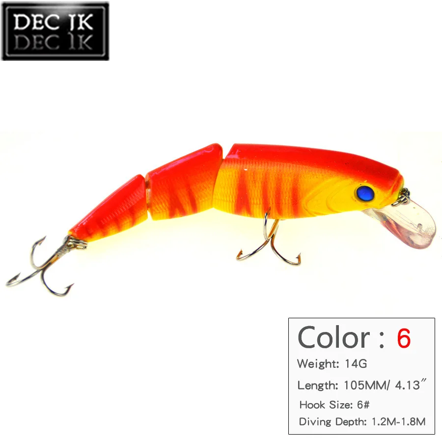 1PCS Minnow Artificial Bait For Sea Fishing Wobblers Lifelike Fishing Lure 3 Segment Trolling With Hooks  Wobbler Hard Bait (6)