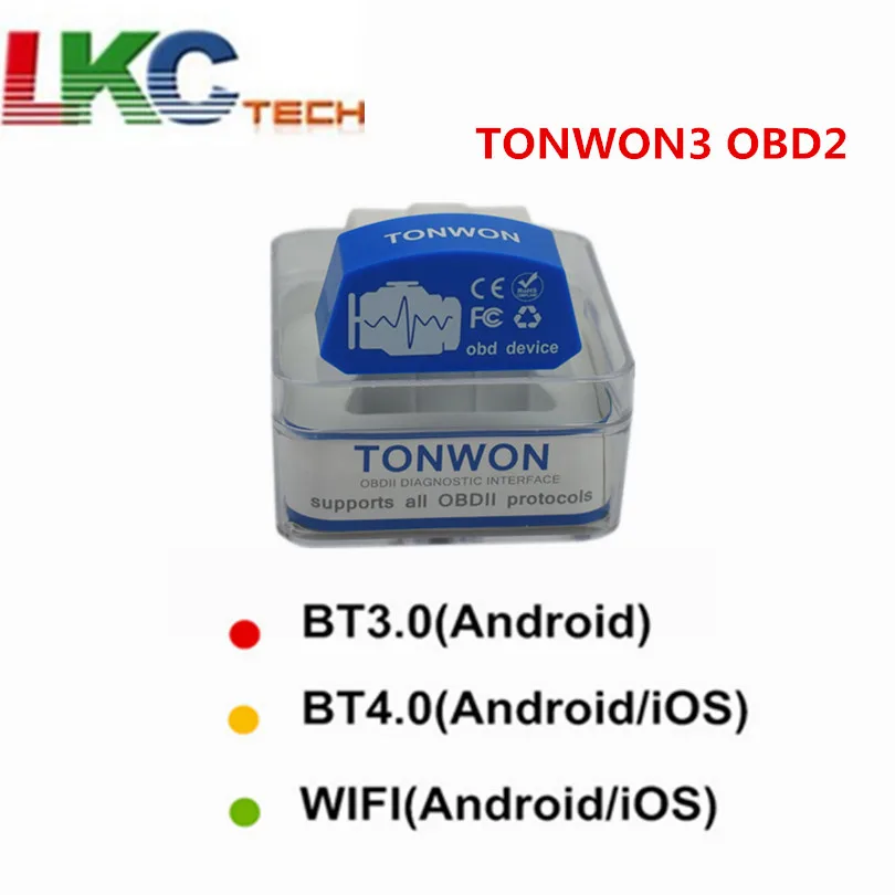 2019 TONWON3 OBD2 Scanner Auto Diagnostic Tool BT3.0/BT4.0/WIFI Car Engine Light For iOS /Android Same as Vgate iCar3 OBDII | Автомобили и