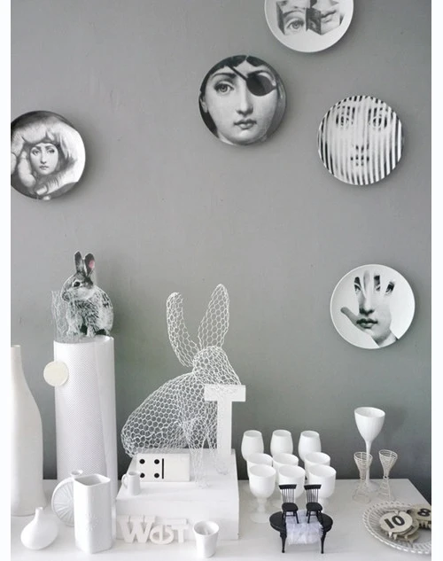 9 шт. rosenthal Piero Fornasetti декоративные тарелки 8 дюймов Fornasetti лицо декоративные настенные тарелки для Висячий фарфор тарелки