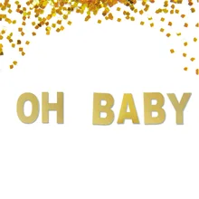 Oh Baby Блестящий Золотой баннер для ребенка украшение душевой кабины, золотой детский душ декор, беременность баннер, детское сообщение