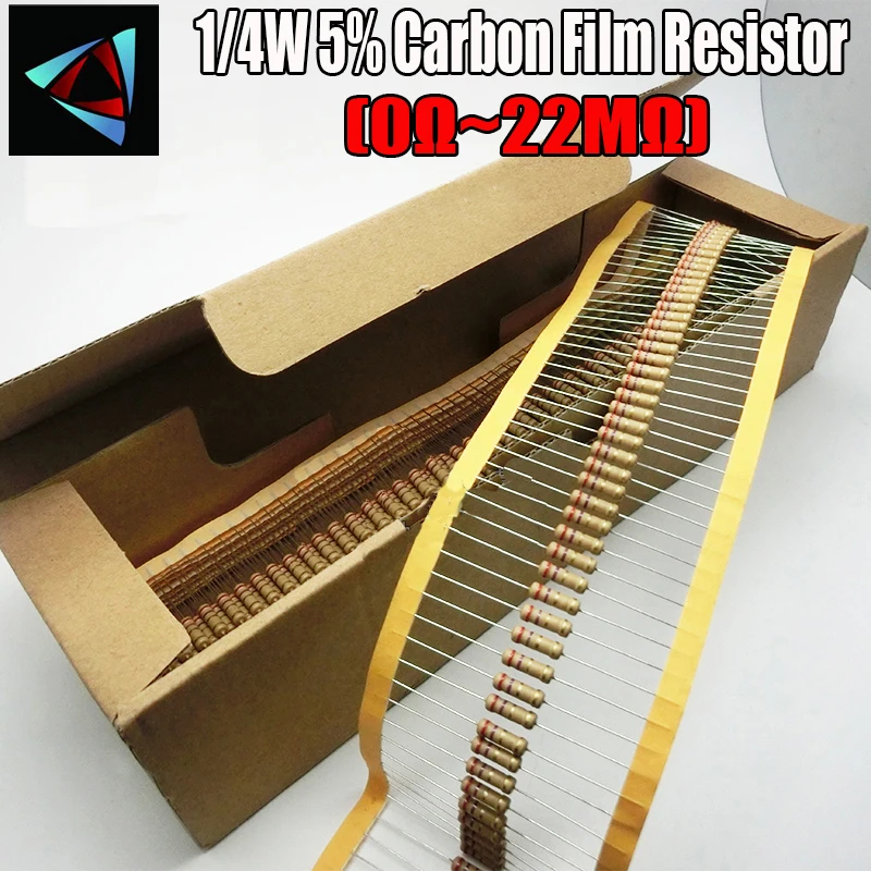 5000 шт. 1/4 Вт 0 25 5% Резистор из углеродистой пленки 0R ~ 22 м 100R 220R 330R 1 к 2 К 3 4 7 10 47 100 18 20