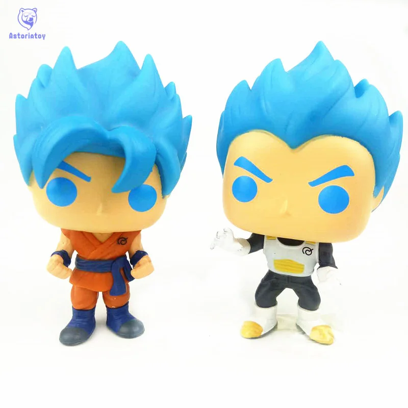 NEW 10cm Dragon ball super saiyan god goku vegeta action figure Bobble Head Q Edition new