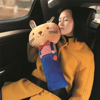 

Cartoon Animal Seat belt ProtectorPad Cushion Neck Head Rest Safety Support Shoulder Pad Protective Cotton Auto accessories