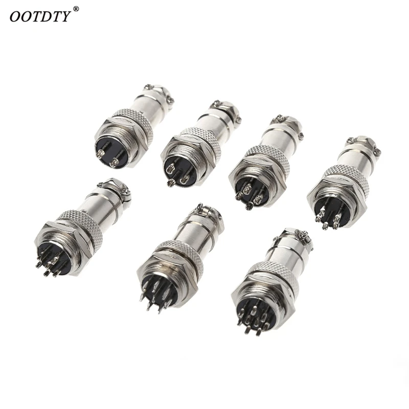 

OOTDTY Aviation Plug Male & Female Wire Panel Metal Connector 16mm 2/3/4/5/8/9 Pin GX16