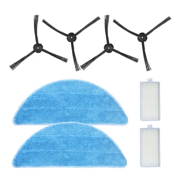 

8set Tangle-Free Replacement Accessories Kit Mops+Side Brushes+HEPA Filters for ILIFE V5S V3S V3 V5 Pro Robotic Vacuum Cleaner