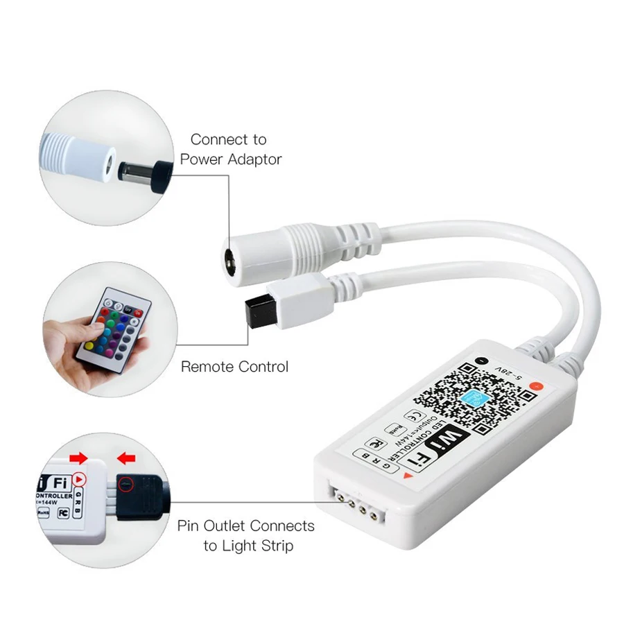 BEKCMTH 4,5 м wifi светодиодный светильник SMD 5050 RGB лента 60 Светодиодный/м не Водонепроницаемая DC 12 В+ пульт дистанционного управления+ адаптер EU