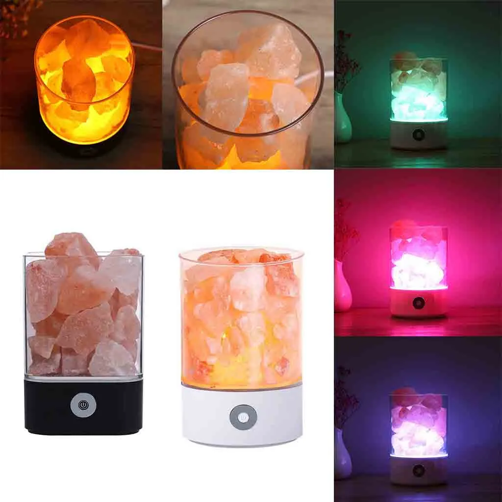 

2019 New Dimmable Himalayan USB Salt Lamp Natural Crystal Sea Rock Night Light Electric Decoration Indoor Lighting