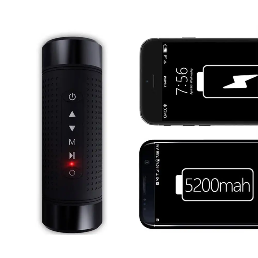 Jakcom OS2 открытый Bluetooth динамик водонепроницаемый 5200 мАч Внешний аккумулятор для велосипеда портативный сабвуфер бас динамик светодиодный светильник+ крепление для велосипеда - Цвет: Black and retail box