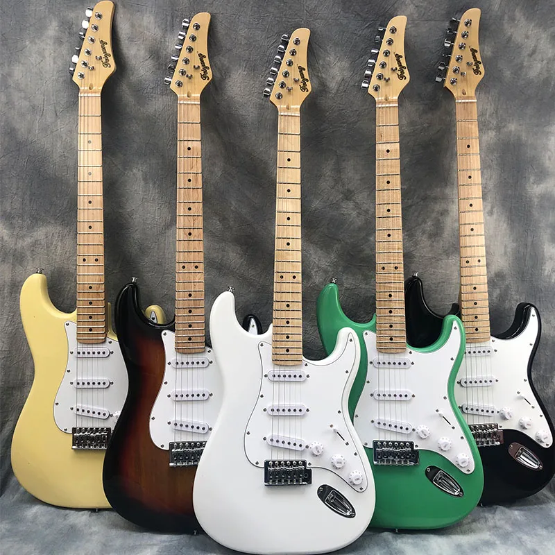 

New electric guitar Swietenia macrophylla King body, maple neck fingerboard, beef string pillow high quality free shipping