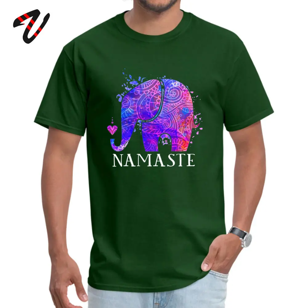 Namaste Elephant Peaceful Watercolor T Shirt 2019 New Short Sleeve Simple Style All Cotton Round Collar Men Tees T Shirt Summer Namaste Elephant Peaceful Watercolor 2546 dark