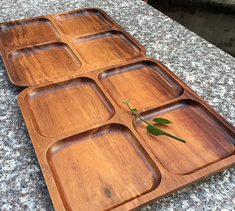 Таиланд Акация деревянная доска прямоугольный деревянный Бытовая Посуда поддон плоская фруктовая сетчатая тарелка ручной работы обеденный поднос