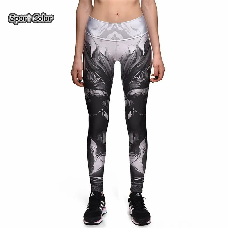 

Europe New Comics Design Women Slim Sexy Leggings Trousers Yoga Fitness Elastic Tights Girls Digital Print High Waist Gym Pants