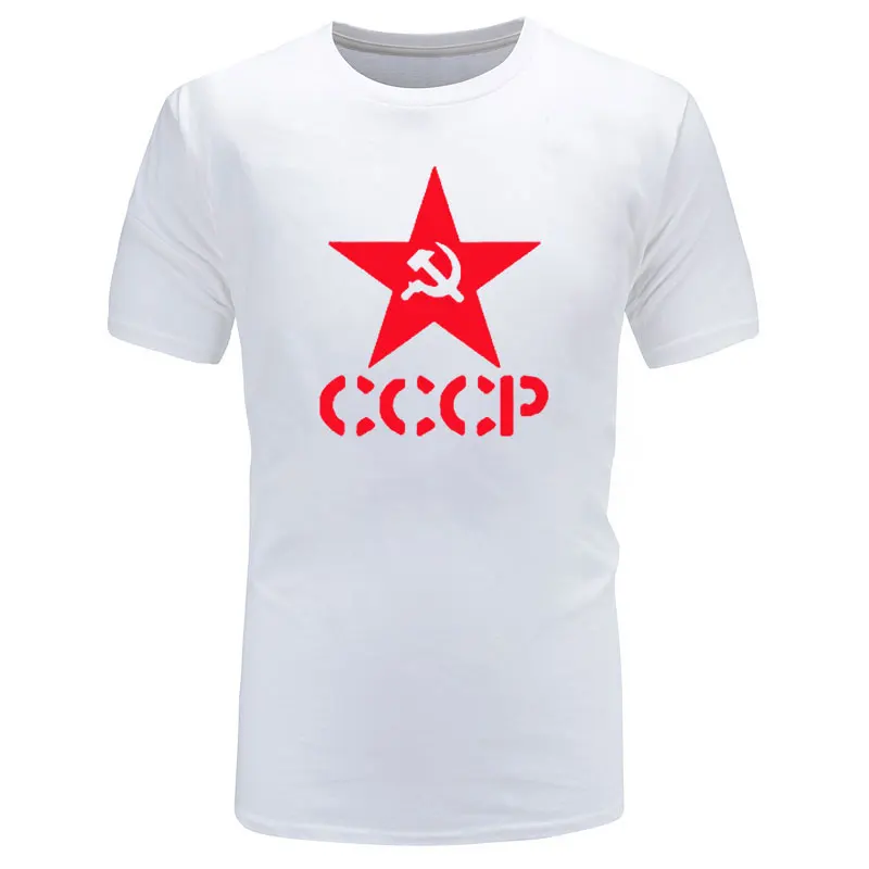 Летние CCCP футболки для мужчин СССР КГБ человек футболка с коротким рукавом Россия футболки хлопок o-образным вырезом Топы