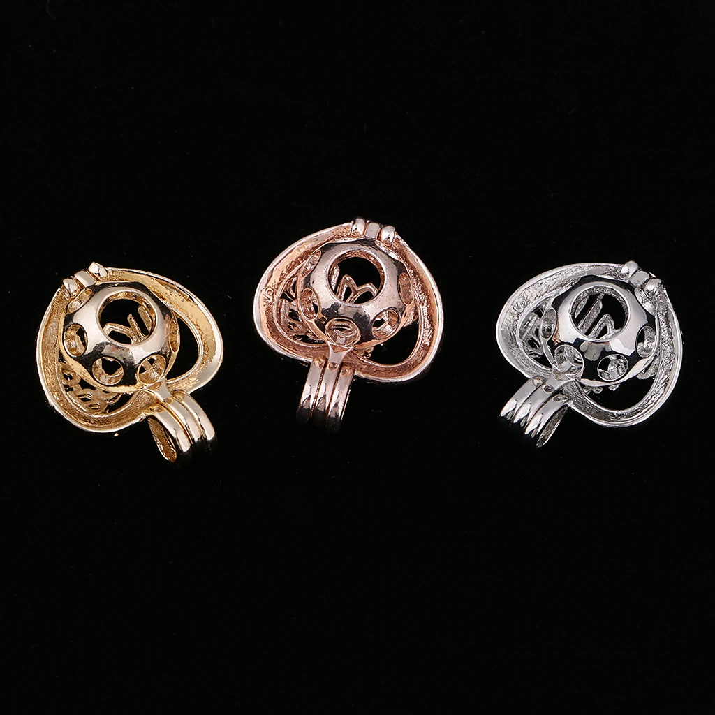 Phenovo 3 Pieces Beads Charms Locket Pendant Settings Blanks Base Jewelry Making Findings for DIY Necklace Accessories Making
