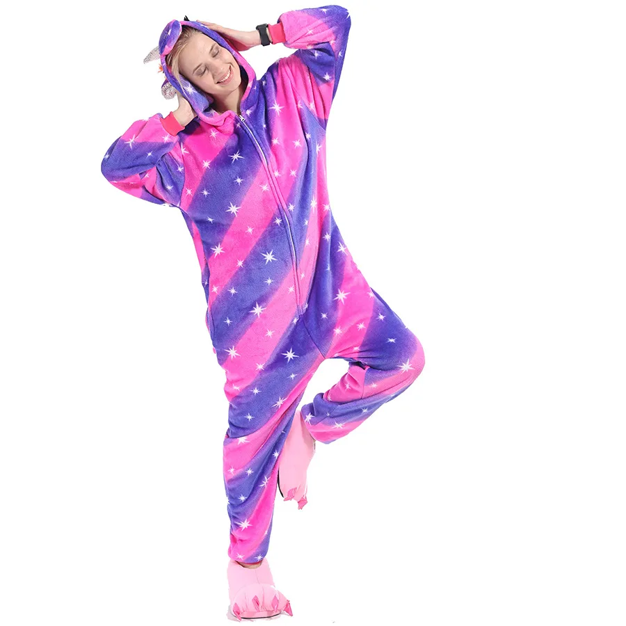 Adult Unicorn Animal Pajama Sets Women Pyjamas Flannel Sleepwear Winter Pijamas Unicornio Night Suit One Piece