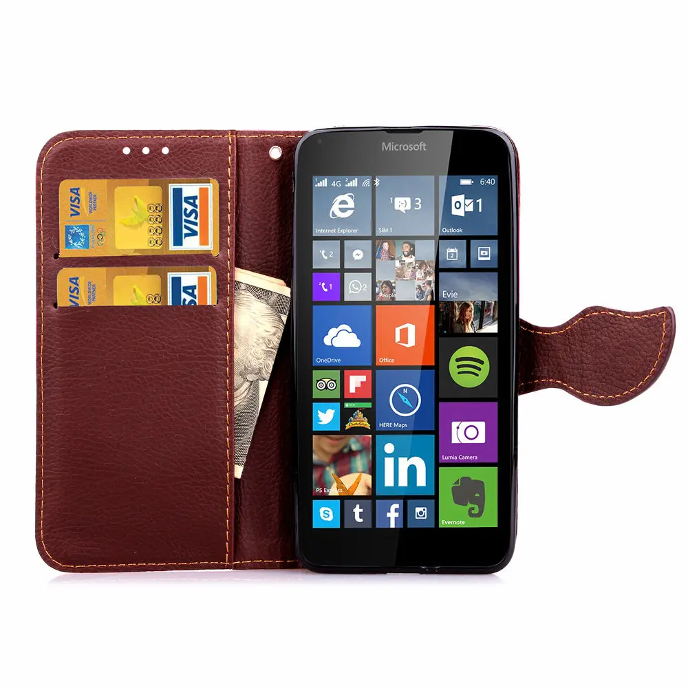 N640 for Microsoft NOKIA Lumia 640 Case Leaf Clasp Flip Leather Cases ...