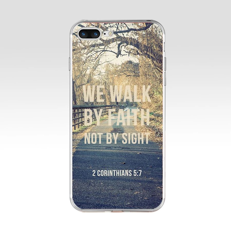 5H Bible Verse Quotes Soft TPU Silicone Cover Case For Apple iPhone  6 6s 7 8 plus Case iphone 7 waterproof case
