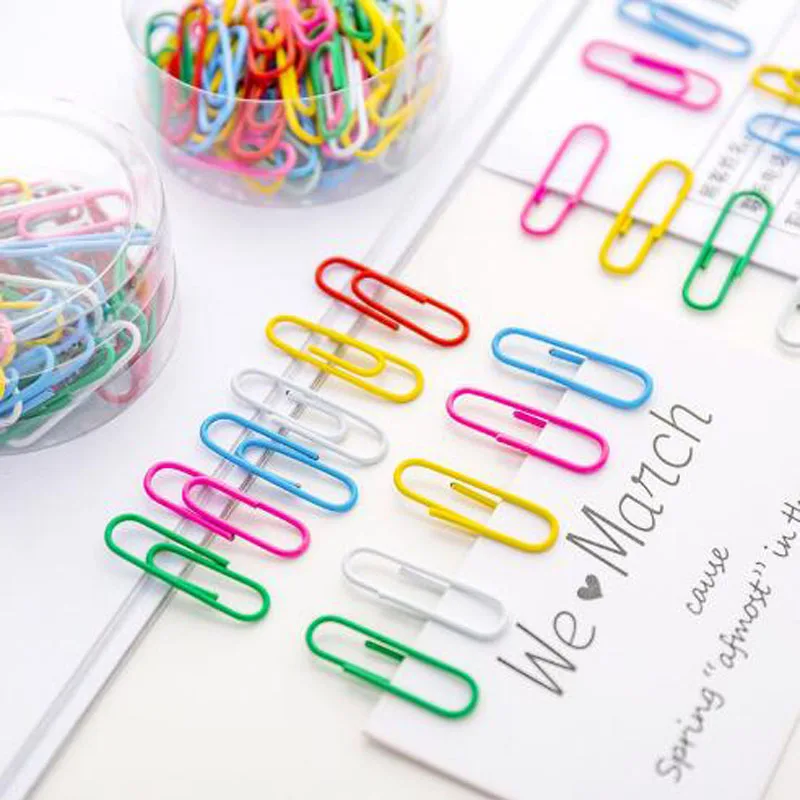 

50pcs / Set Of 28mm Colorful Paper Clips Paper Clips Notes Classified Clips Children'S Student Stationery School Office Supplies