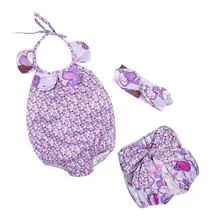 Girl Clothes Set Baby Clothing Set 3 pcs Sets Romper +Shorts + Headband Suit Floral Princess Children Clothing Set