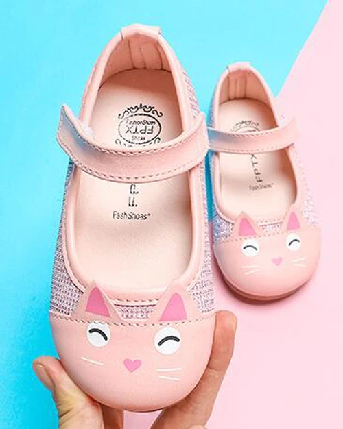 girls shoes princess kitty cat shoes gold pink kids spring autumn shoe
