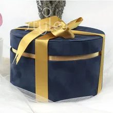 Cocostyles на заказ пустая роскошная круглая бархатная Подарочная коробка с лентой для королевской Свадебная подарочная упаковка или подарочный набор на День святого Валентина