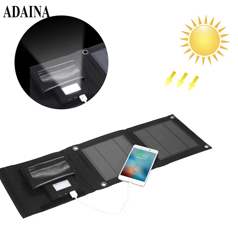 ADAINA Foldable Purse 5000mah Mobile Supply Solar Power Bank Universal Portable Solar Battery Mobile Phone Charging LED Light ADAINA Foldable Purse 5000mah Mobile Supply Solar Power Bank Universal Portable Solar Battery Mobile Phone Charging LED Light
