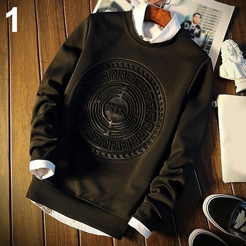 Мужская Мода Осень Зима Теплая Повседневная Slim Fit Шею Толстовка | одежда
