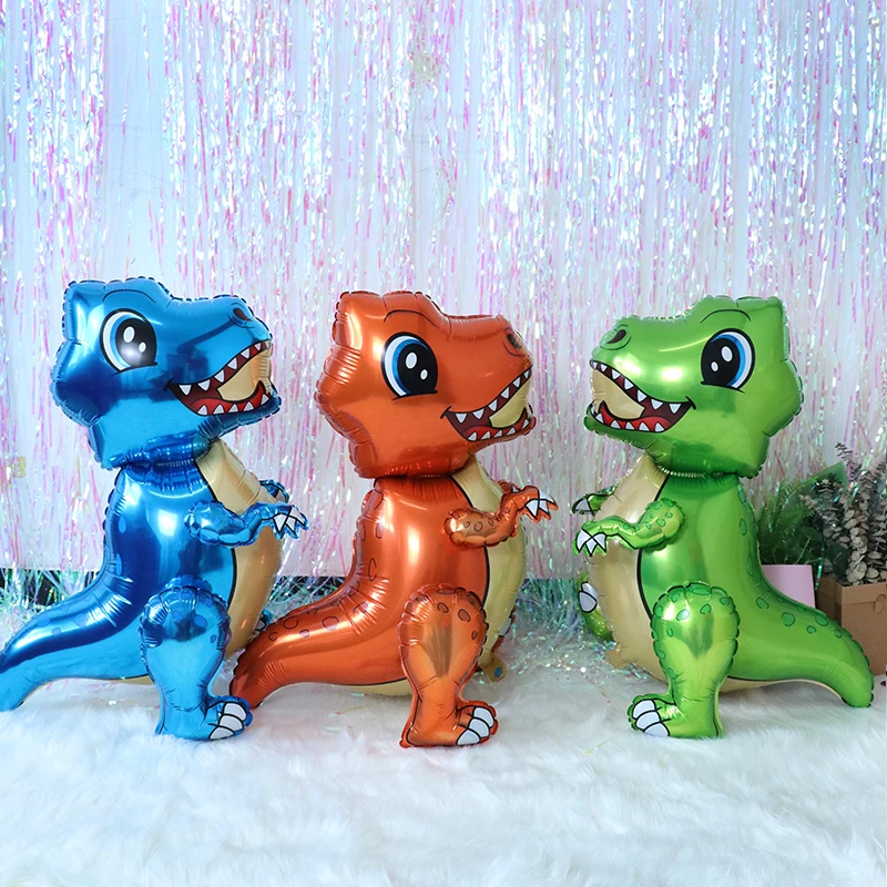 

1pc 3D Dinosaur Foil Balloons Foil Standing Green Dinosaur Red Dragon Birthday Deco Party Supplies Boy Kids Toys Helium Globals