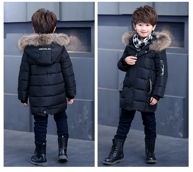 Зимние куртки для мальчиков; детские парки с хлопковой подкладкой; пальто с капюшоном для подростков; детская теплая куртка; Утепленная зимняя верхняя одежда с меховым воротником