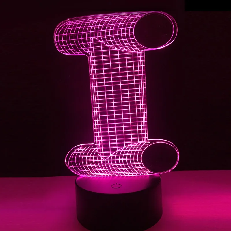 Название DIY 3D лампа для детей буквы алфавита я стол Светодиодная ночник украшения