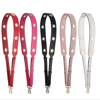 

Fashion Genuine Leather Bag Strap Circle rivet Fashion Female Bag Shoulder Straps You Handbags Accessories strap you