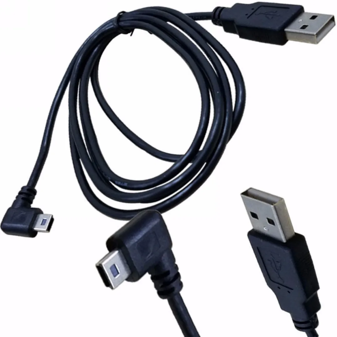 Universal USB 2.0 A Male Plug to Mini 5 Pin Left Angled Plug Data Cable Cord 1.5m/5F 3m/10F  Male Data Digital Cable Accessories