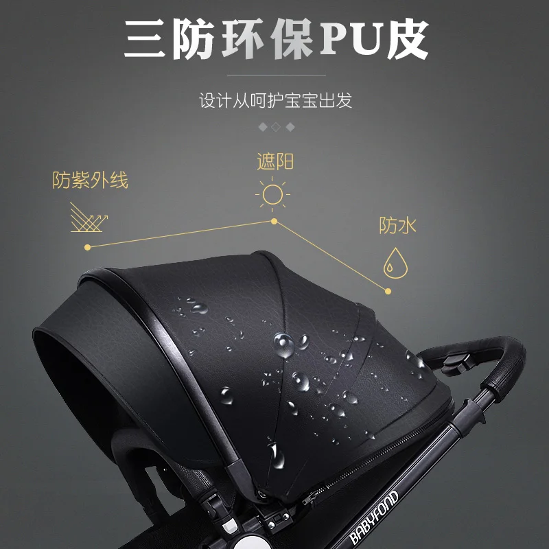 Роскошная детская коляска Babyfond 3 в 1 модная европейского стандарта складная