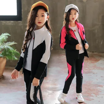 Girls Clothing Set Children 2020 Spring Autumn Sports Suit Long Sleeve Girls Tracksuits for Kids Clothes 4 6 8 10 12 13 Years boys girls sport suits casual children clothing set spring autumn high quality kids clothes 4 5 6 7 8 9 10 year tracksuits