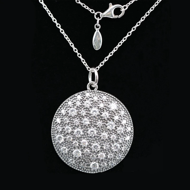 

Real 925 Sterling Silver Cosmic Stars Original Europe Necklace With Clear Cubic Zirconia For Women Charm Gift DIY Jewelry