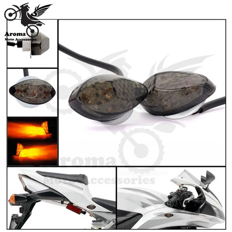 

transparent smoke lens LED yellow lighting for suzuki honda yamaha light front rear moto turn signal motorcycle flashers light