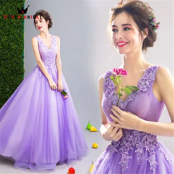 

QUEEN BRIDAL Purple Evening Dresses Ball Gown Tulle Lace Beading Elegant Party Gowns Prom Dress 2020 New Vestido De Festa LS69