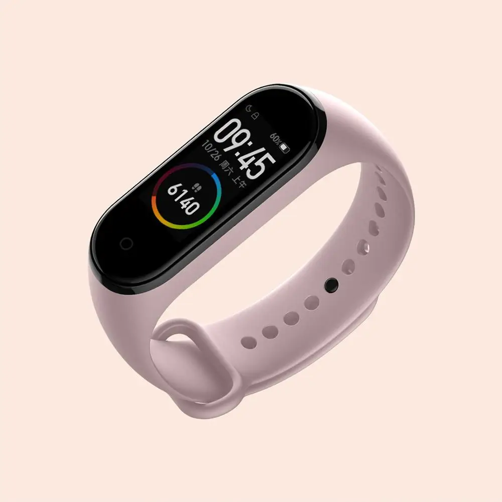 Оригинальный ремешок на запястье Xiaomi Mi Band 4 NFC из ТПУ Черный Синий Оранжевый винно