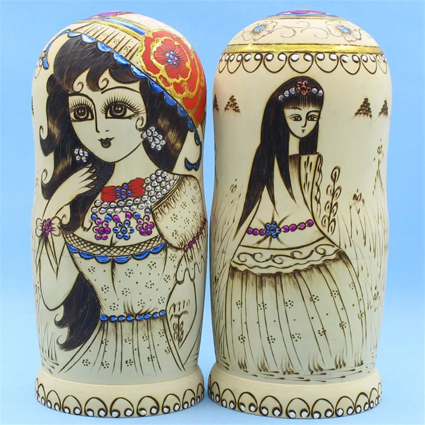 Высший сорт 15 слойная сухая липа русские куклы этнические ремесла Обучающие игрушки деревянные матрешки гнездышки L30