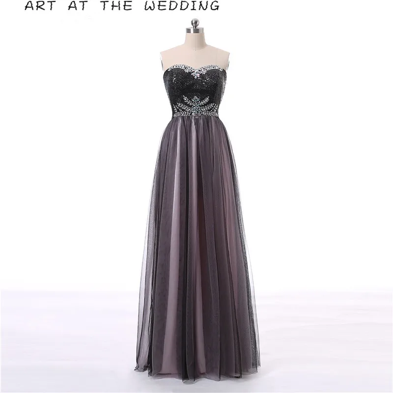 Purple Sweetheart Luxury Beading Customized Design Size Color Long Evening Dresses Vestidos De Festa Longo Party 2017 | Свадьбы и