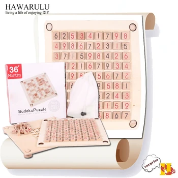 

Wood Crafts DIY gift Three in one 4/6/9 Gugong Sudoku game Chess children early education toys kindergarten elementary school