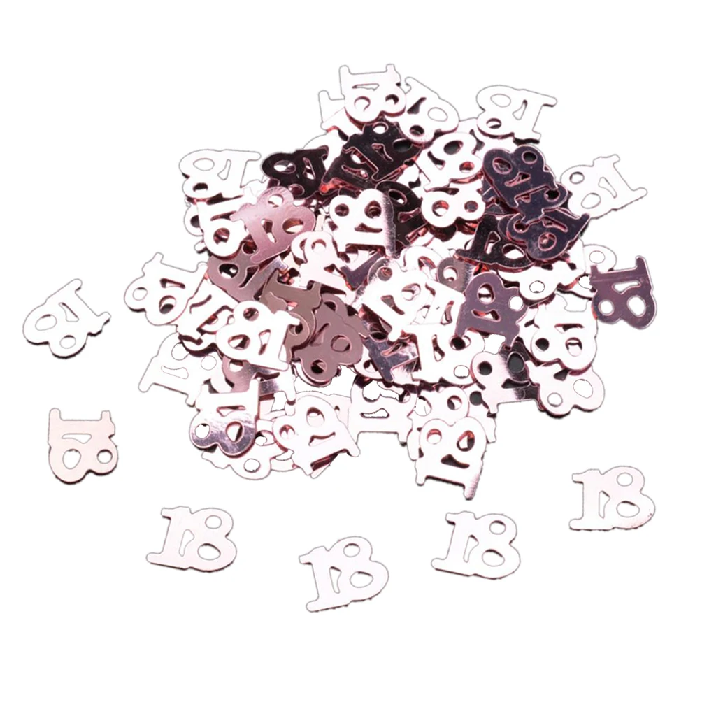 Rose Golden Digital Birthday Confetti Number Party Table Decor Scatters