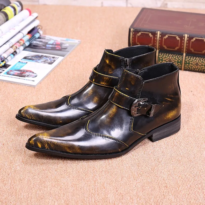 mens dress boots with buckles
