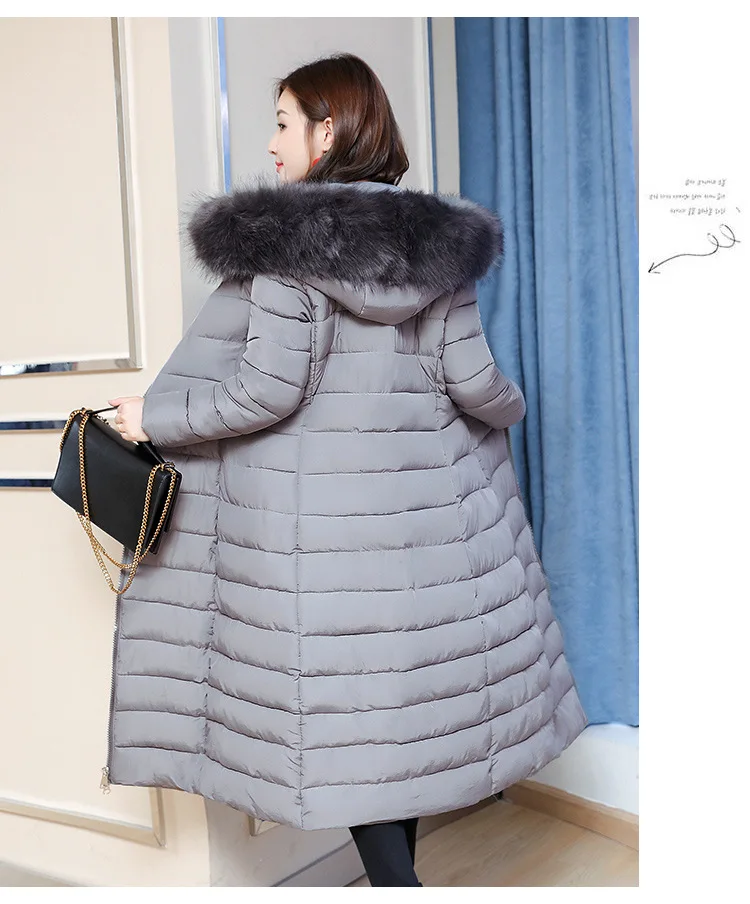Women popular new women long over-the-knee heavy cotton-padded jacket fashionable with thick coat