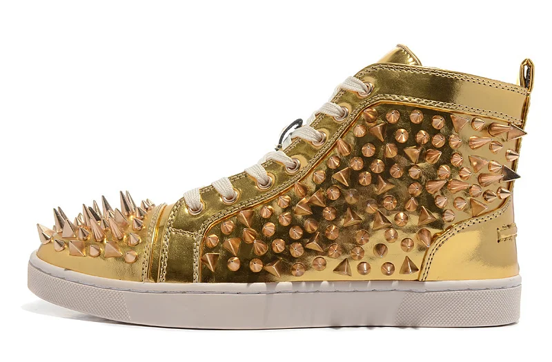 mens gold high top sneakers