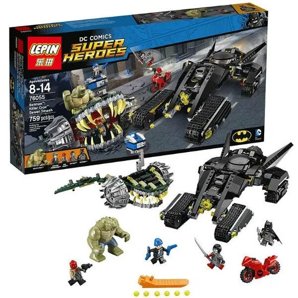 

NEW LEPIN 07037 758Pcs Avenger Superheroes Batman Killer Croc Sewer Smash Model Building Kits Minifigure Blocks 76055