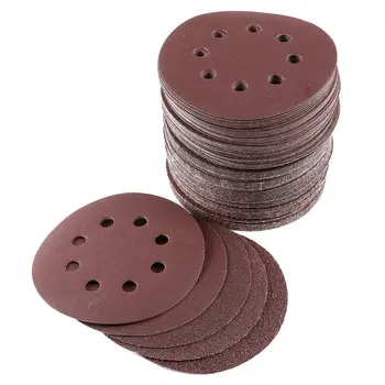 

100x Discs sanding 125mm Paper Abrasive emeri sander paper glass grain 40/60/80/120/240 sheet Polishing furniture