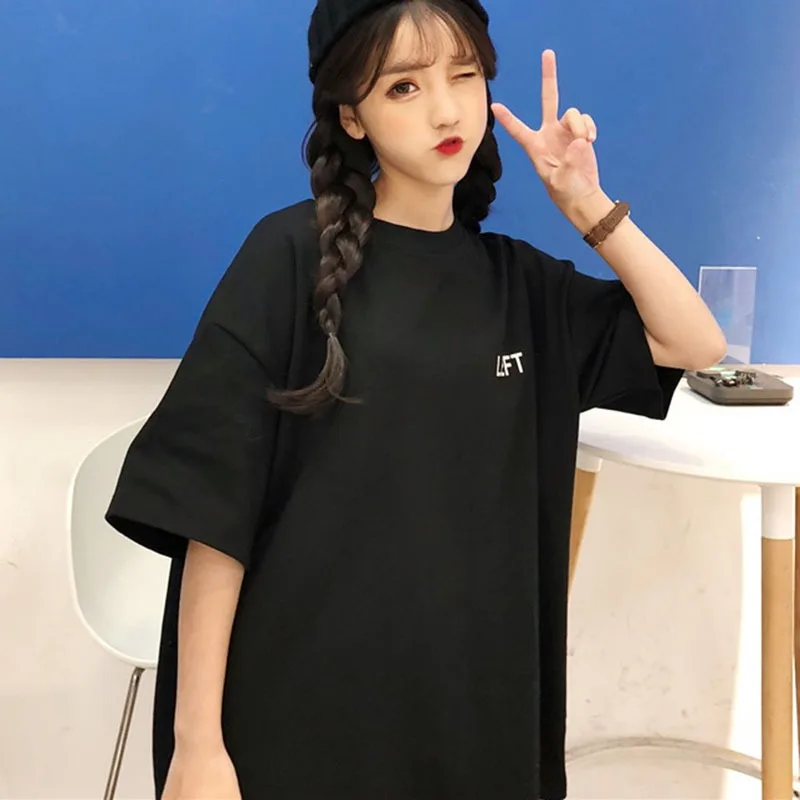 

WJ Women cartoon print T Shirt Casual Boyfriend tshirt Harajuku Oversized Graphic Funny Female T-Shirts streetwear white Top D11