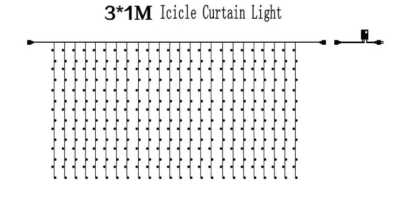 3 м* 1 м 144LED сосулька снегопад подвесные занавески гирлянда Сказочный свет Рождество Домашний Свадебный декор связываемый мужской/женский разъем хвост вилка