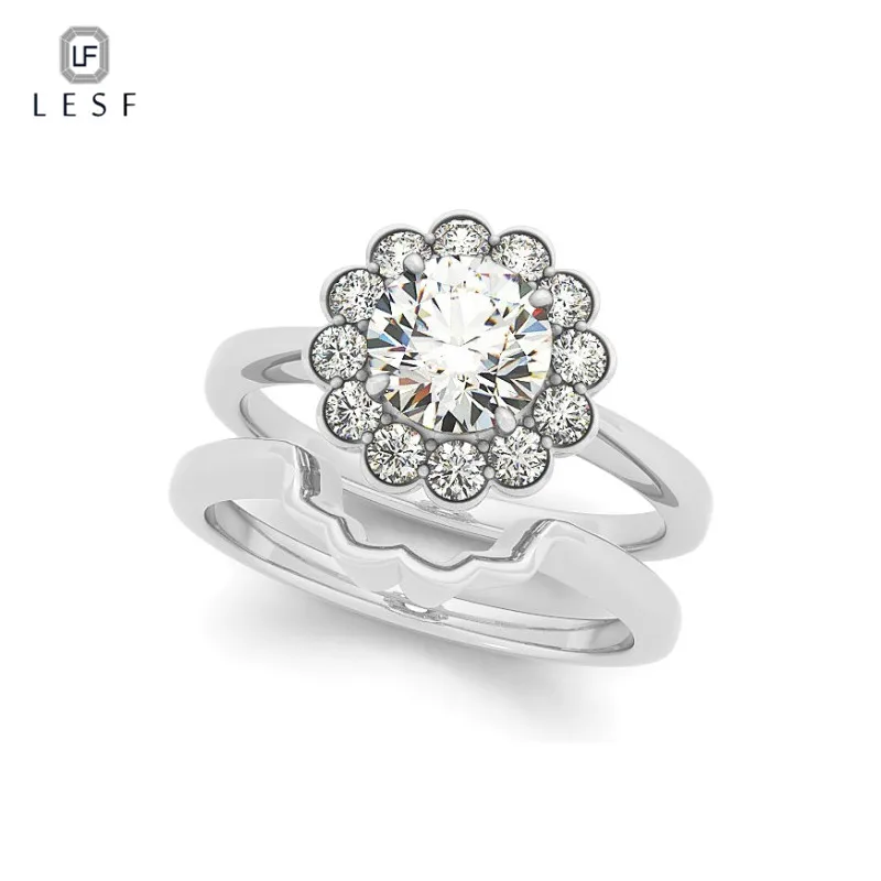 

LESF Fashion Wedding Ring 1 Carat Round Cut 925 Silver Engagement Ring Anniversary Gift Free Shipping Support Custom